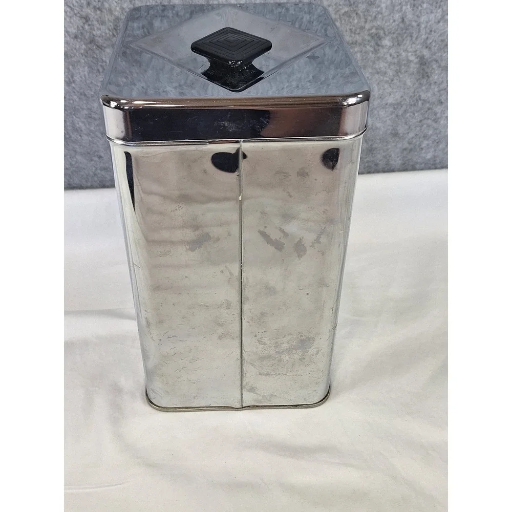 Vintage Masterware Canette Chrome Sugar Canister Mid Century Modern Kitchen Tin
